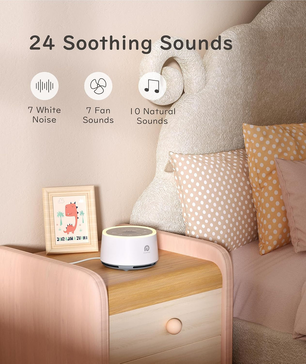 Standard Size plastic white noise machines in Classic White, alternate view 3