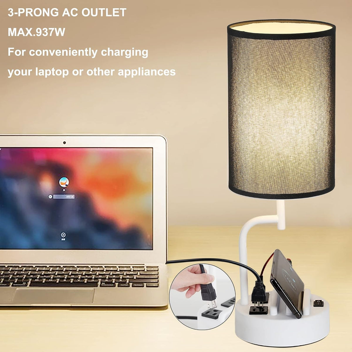 6.1"D x 6.1"W x 18.1"H metal table lamps, alternate view 4