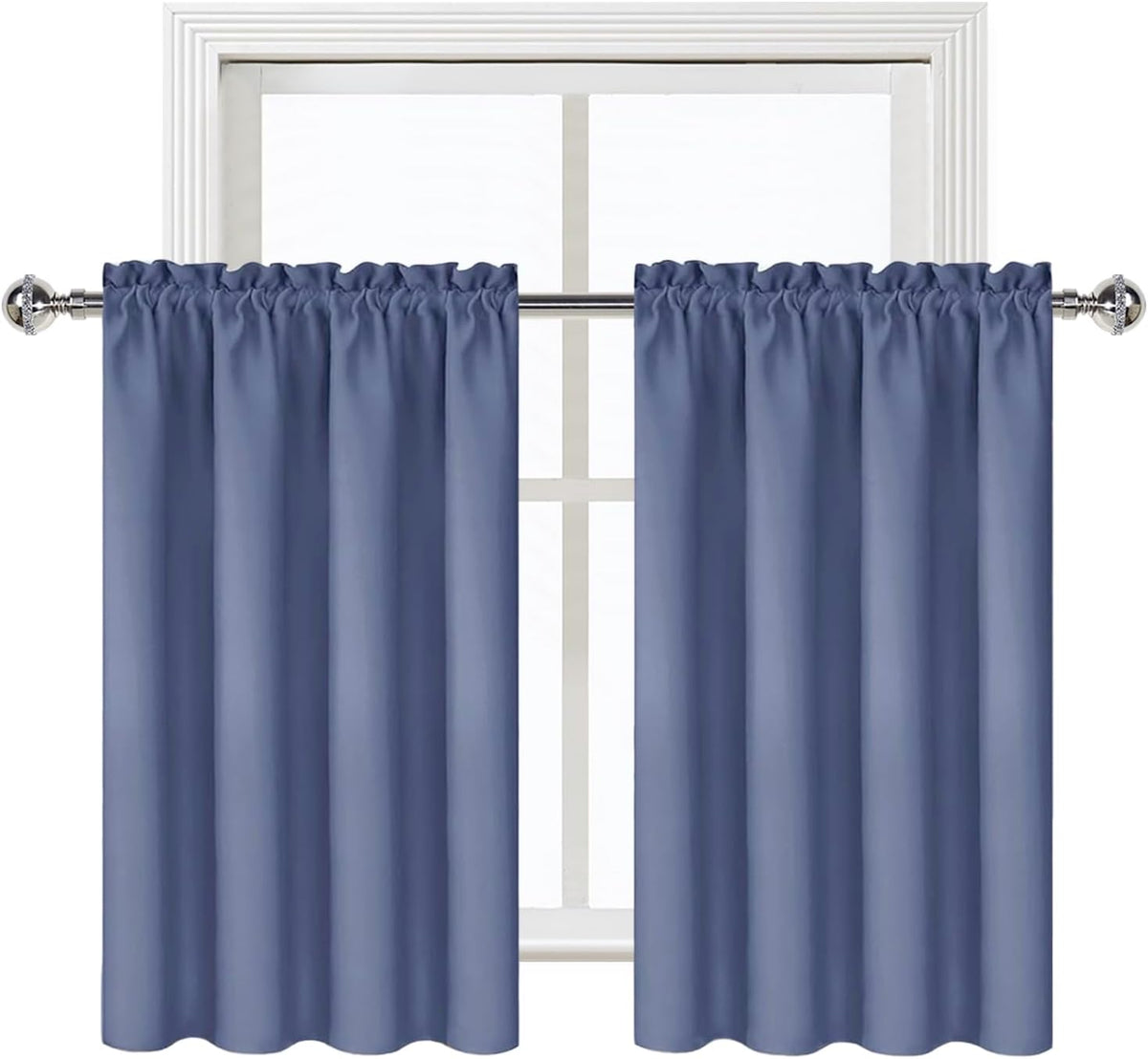36"L x 42"W polyester curtains in Dusty Blue, alternate view 9