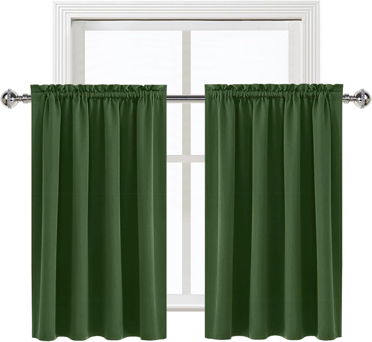 36"L x 52"W polyester curtains in Olive Green, alternate view 9