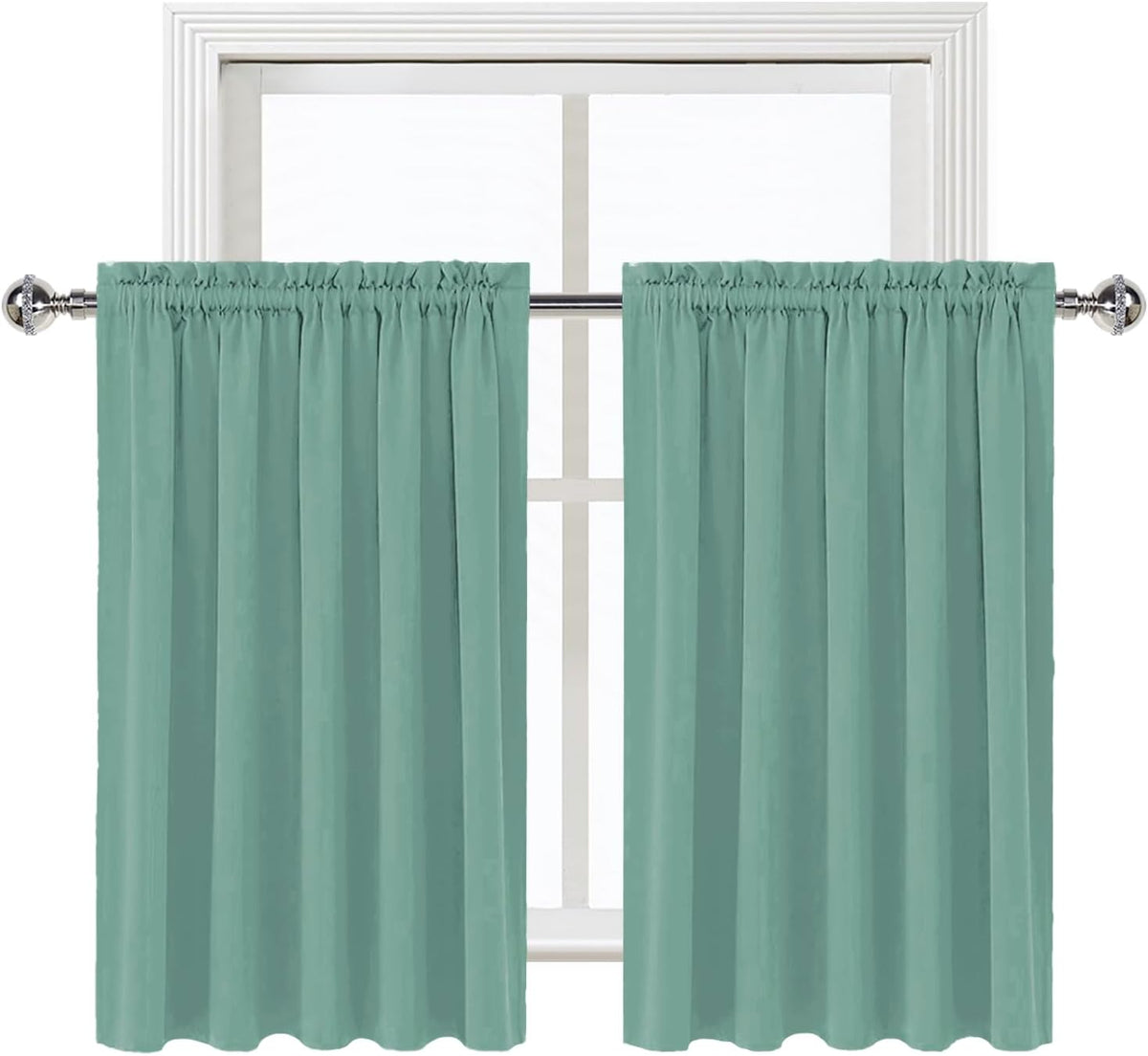 36"L x 60"W polyester curtains in Sage Green, alternate view 9