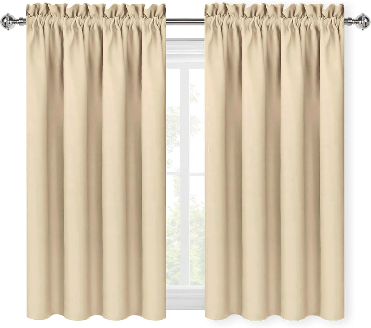 45"L x 38"W polyester curtains in Beige, alternate view 9
