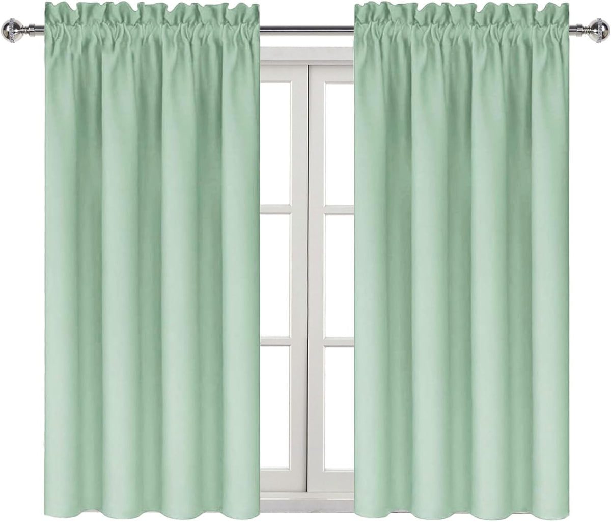45"L x 38"W polyester curtains in Light Green, alternate view 9
