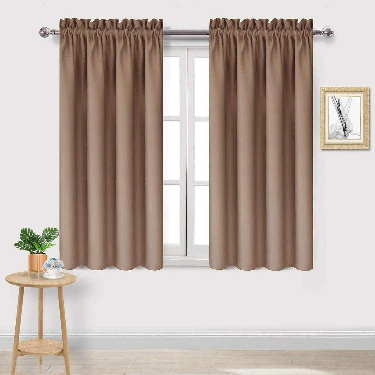 45"L x 42"W polyester curtains in Khaki