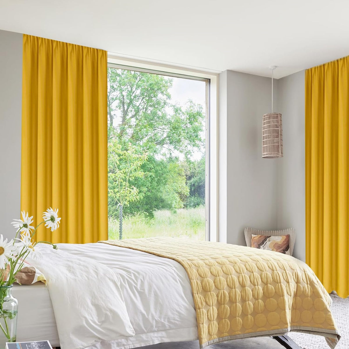 45"L x 52"W polyester curtains in Yellow, alternate view 2