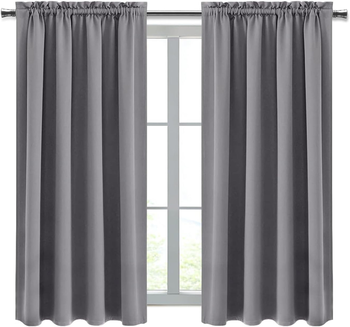 54"L x 38"W fabric curtains in Grey, alternate view 9