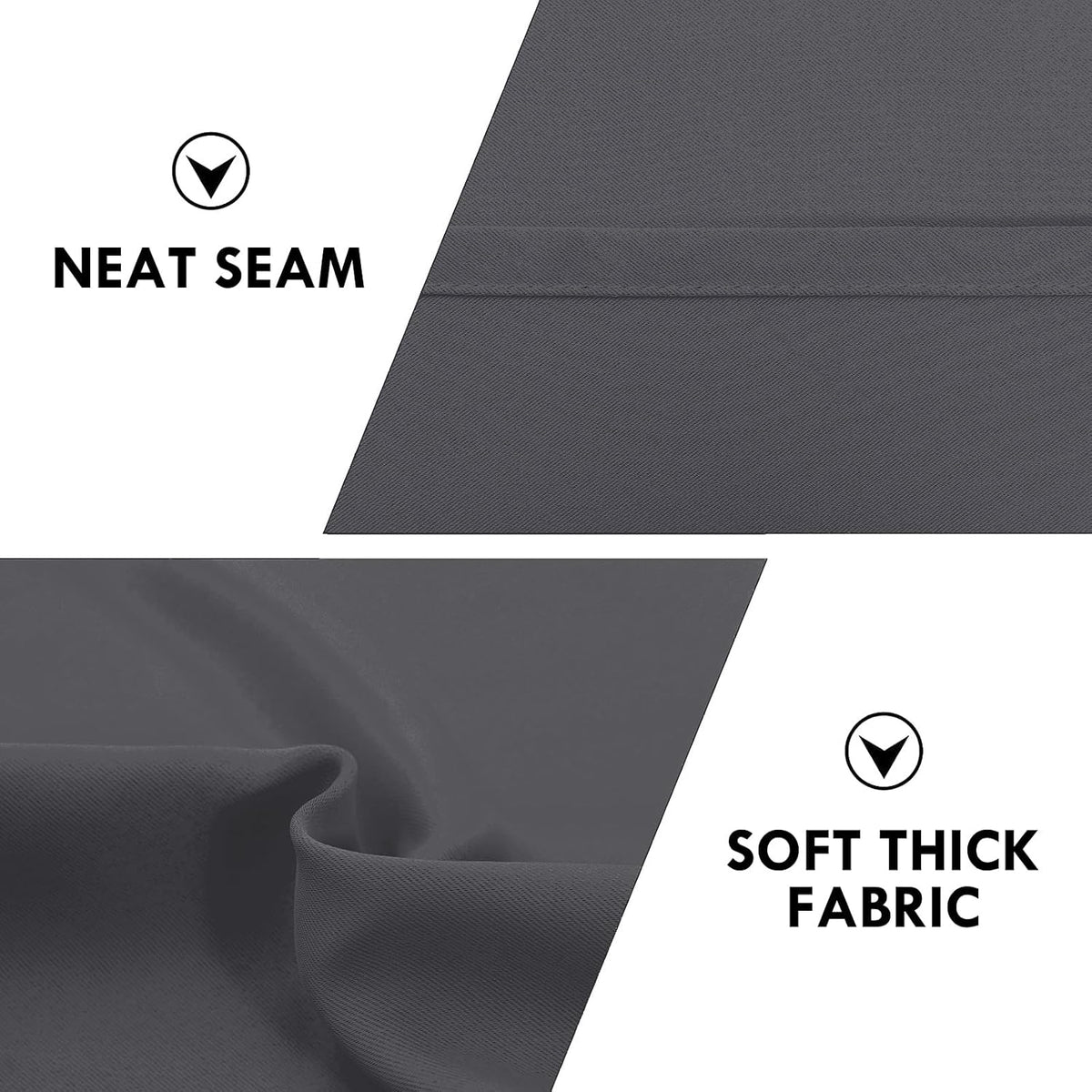 54"L x 42"W polyester curtains in Dark Grey, alternate view 5