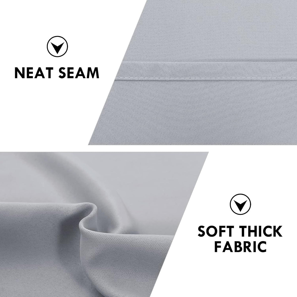 54"L x 42"W polyester curtains in Silver Grey, alternate view 6