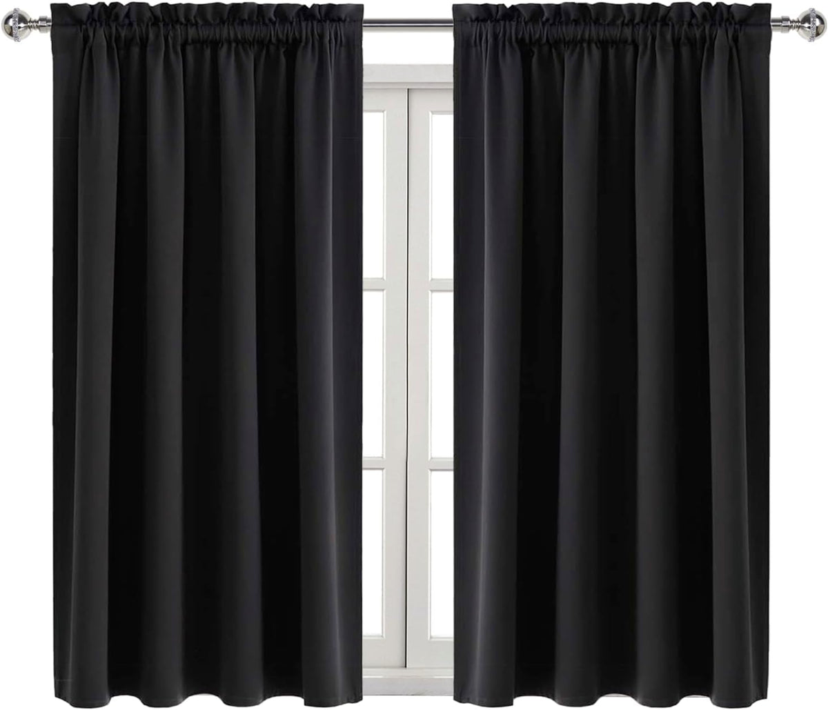 54"L x 52"W polyester curtains in Black, alternate view 8