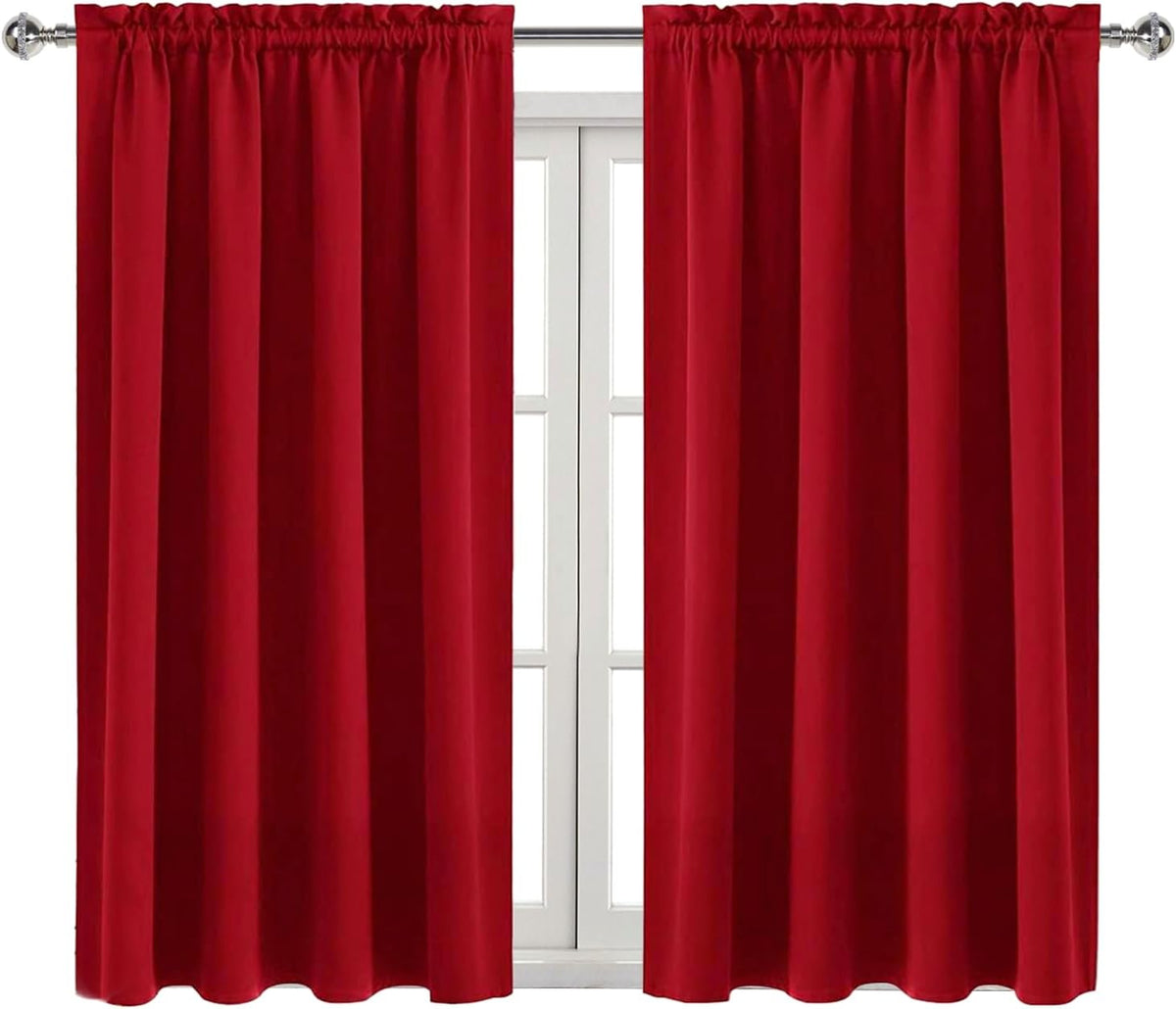 54"L x 52"W polyester curtains in Red, alternate view 9