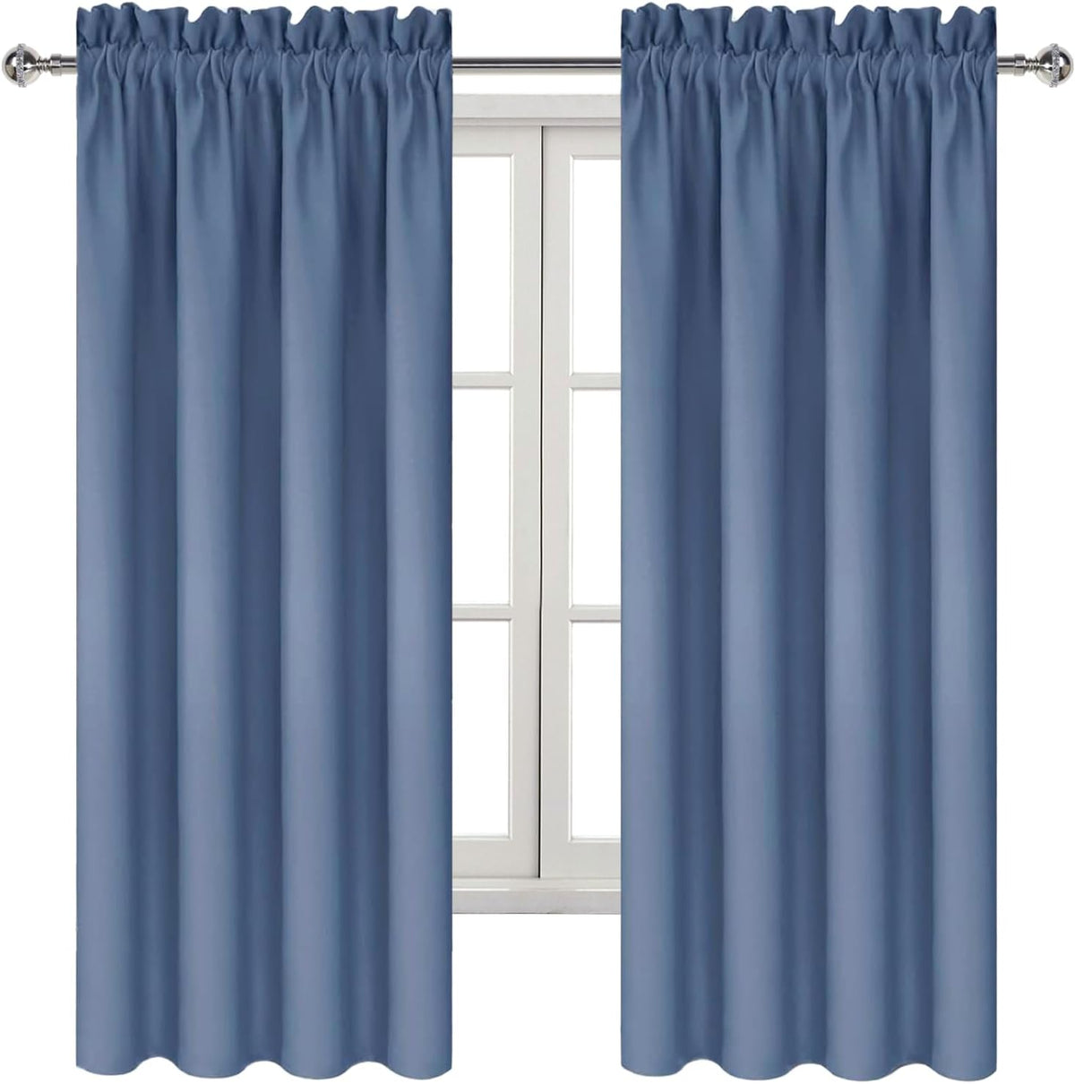63"L x 38"W polyester curtains in Dusty Blue, alternate view 9