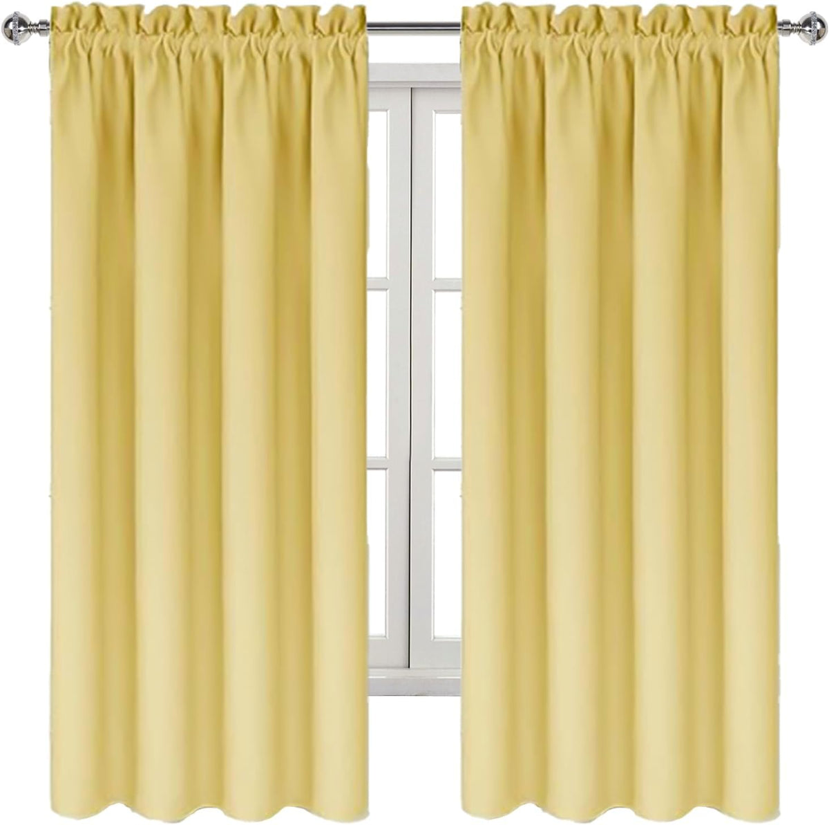 63"L x 42"W polyester curtains in Light Yellow, alternate view 9