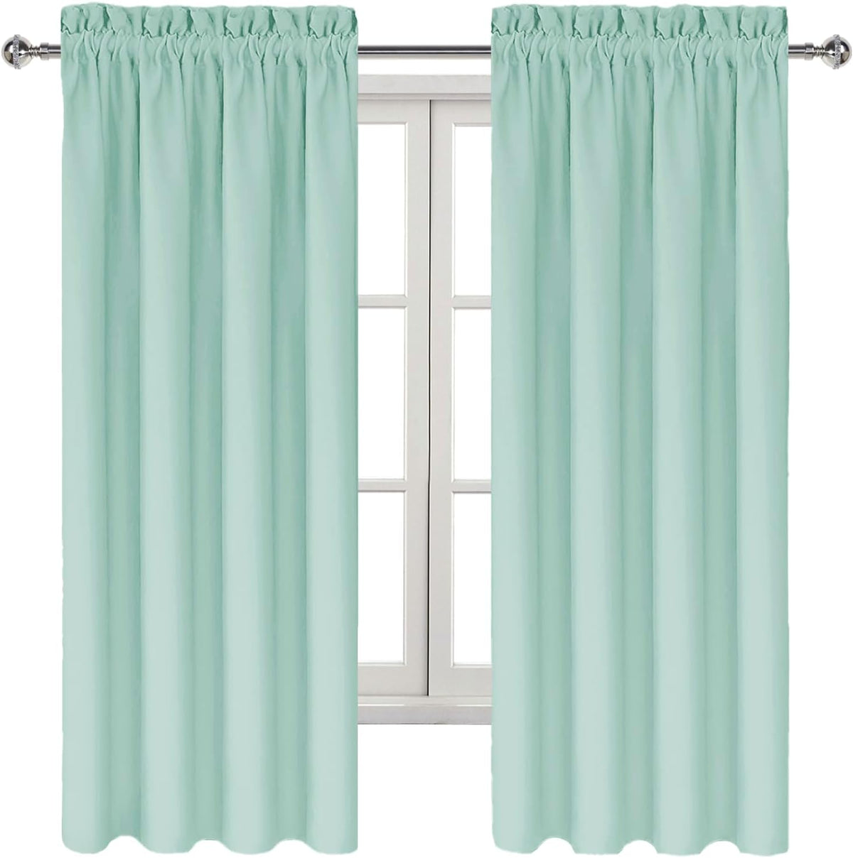63"L x 42"W polyester curtains in Mint Green, alternate view 9