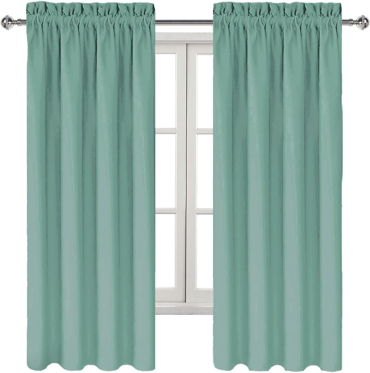 63"L x 42"W polyester curtains in Sage Green, alternate view 9