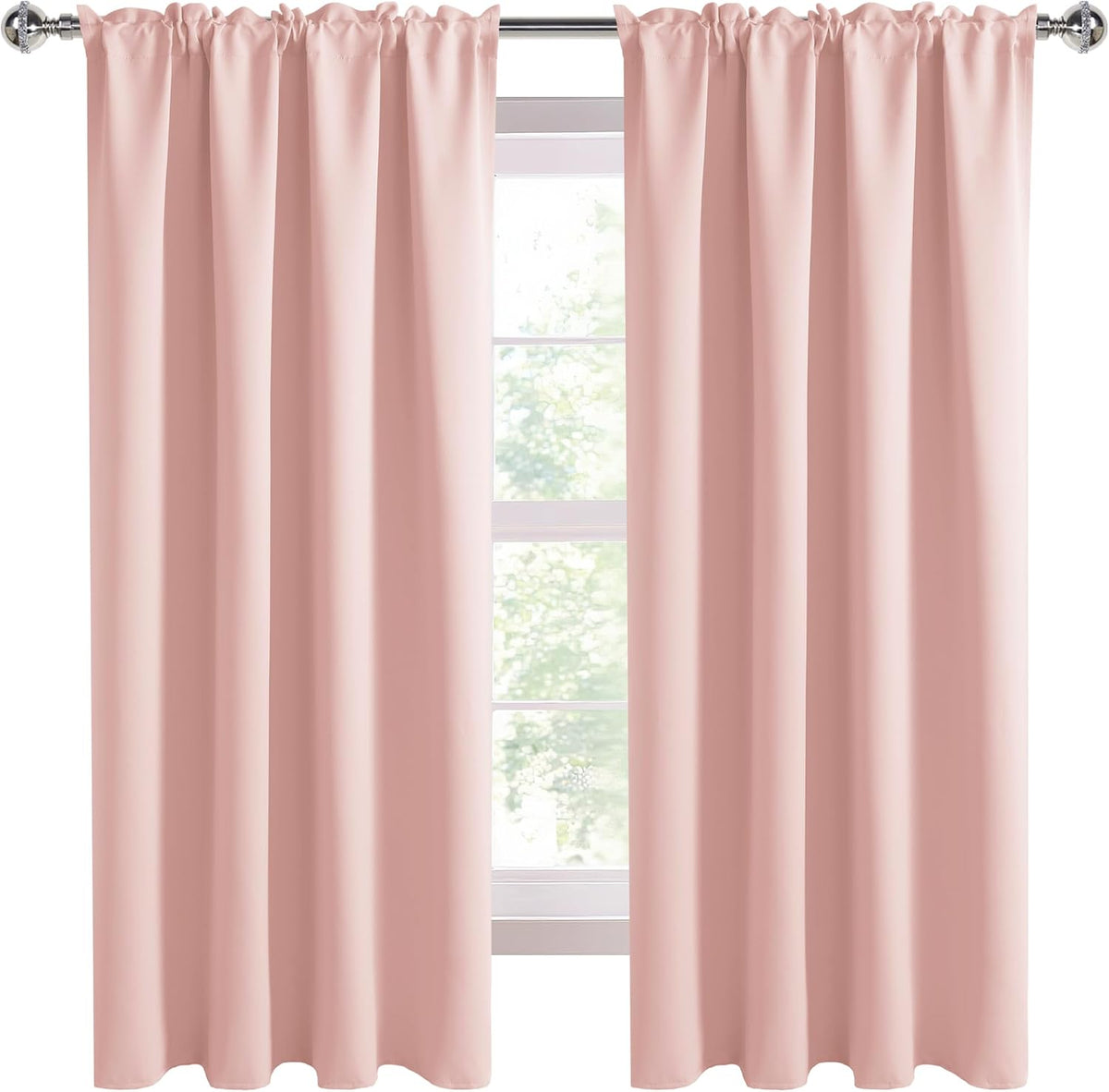 63"L x 52"W polyester curtains in Blush Pink, alternate view 9