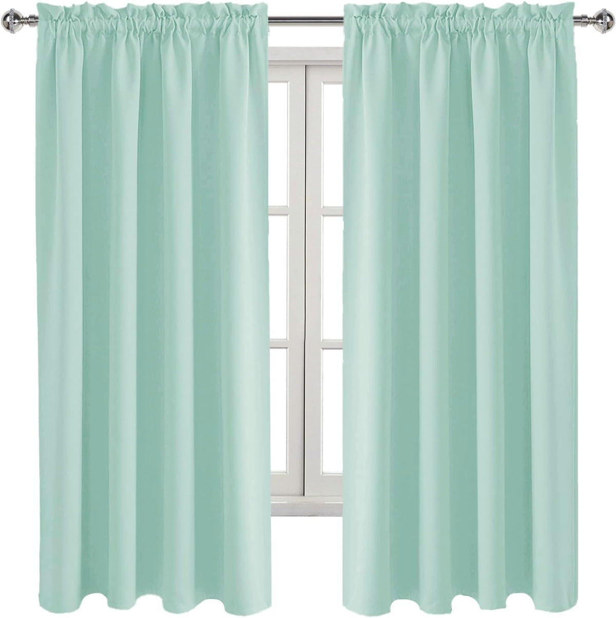 63"L x 52"W polyester curtains in Mint Green, alternate view 9