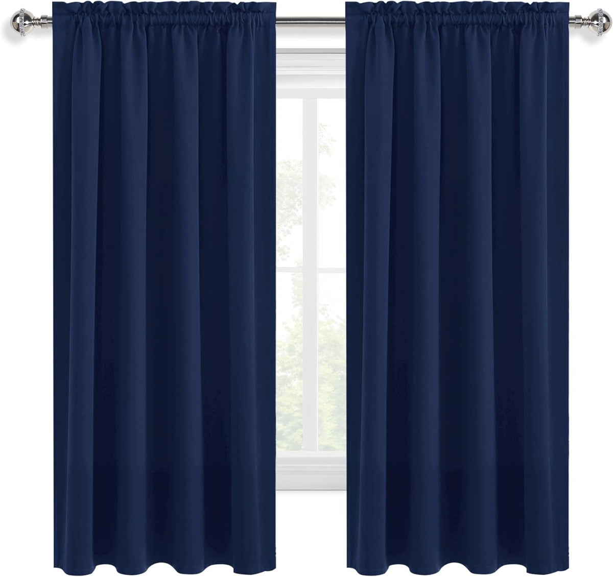 63"L x 52"W polyester curtains in Navy Blue, alternate view 9
