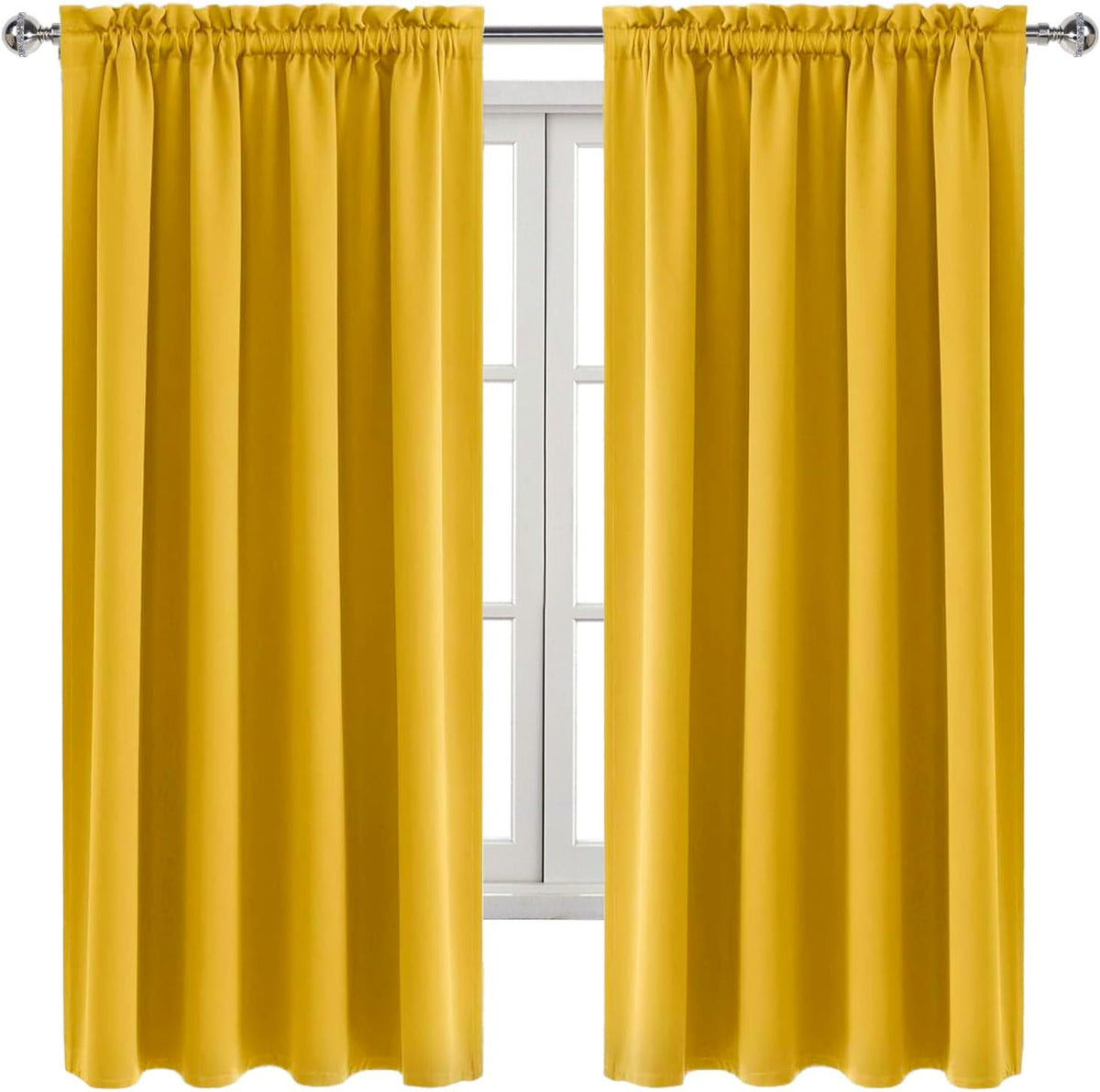 63"L x 52"W polyester curtains in Yellow, alternate view 9