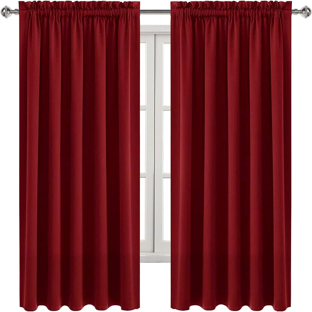 63"L x 60"W polyester curtains in Burgundy, alternate view 9