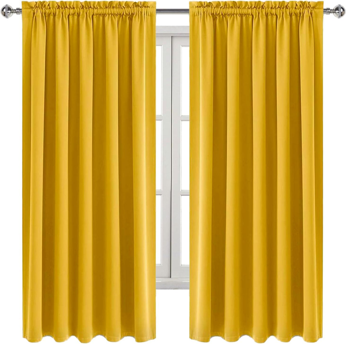 63"L x 60"W polyester curtains in Yellow, alternate view 9