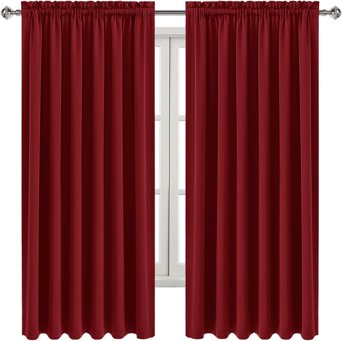 63"L x 70"W polyester curtains in Burgundy, alternate view 9