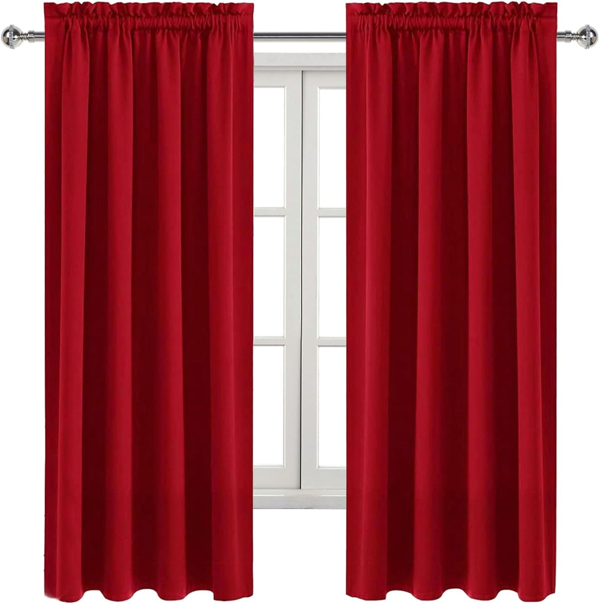 72"L x 38"W fabric curtains in Red, alternate view 9