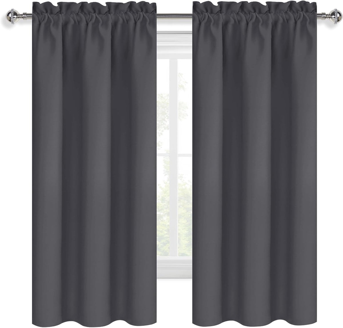 72"L x 38"W polyester curtains in Dark Grey, alternate view 9