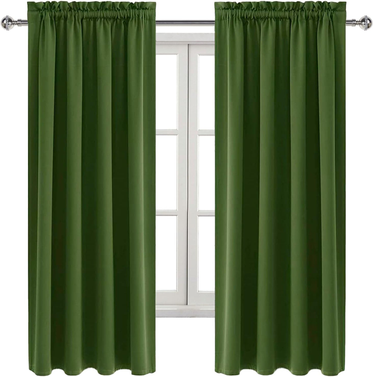 72"L x 38"W polyester curtains in Olive Green, alternate view 9