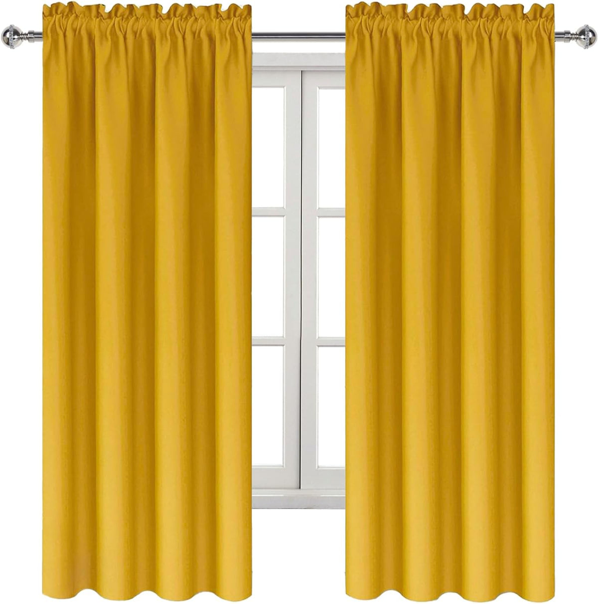 72"L x 38"W polyester curtains in Yellow, alternate view 9