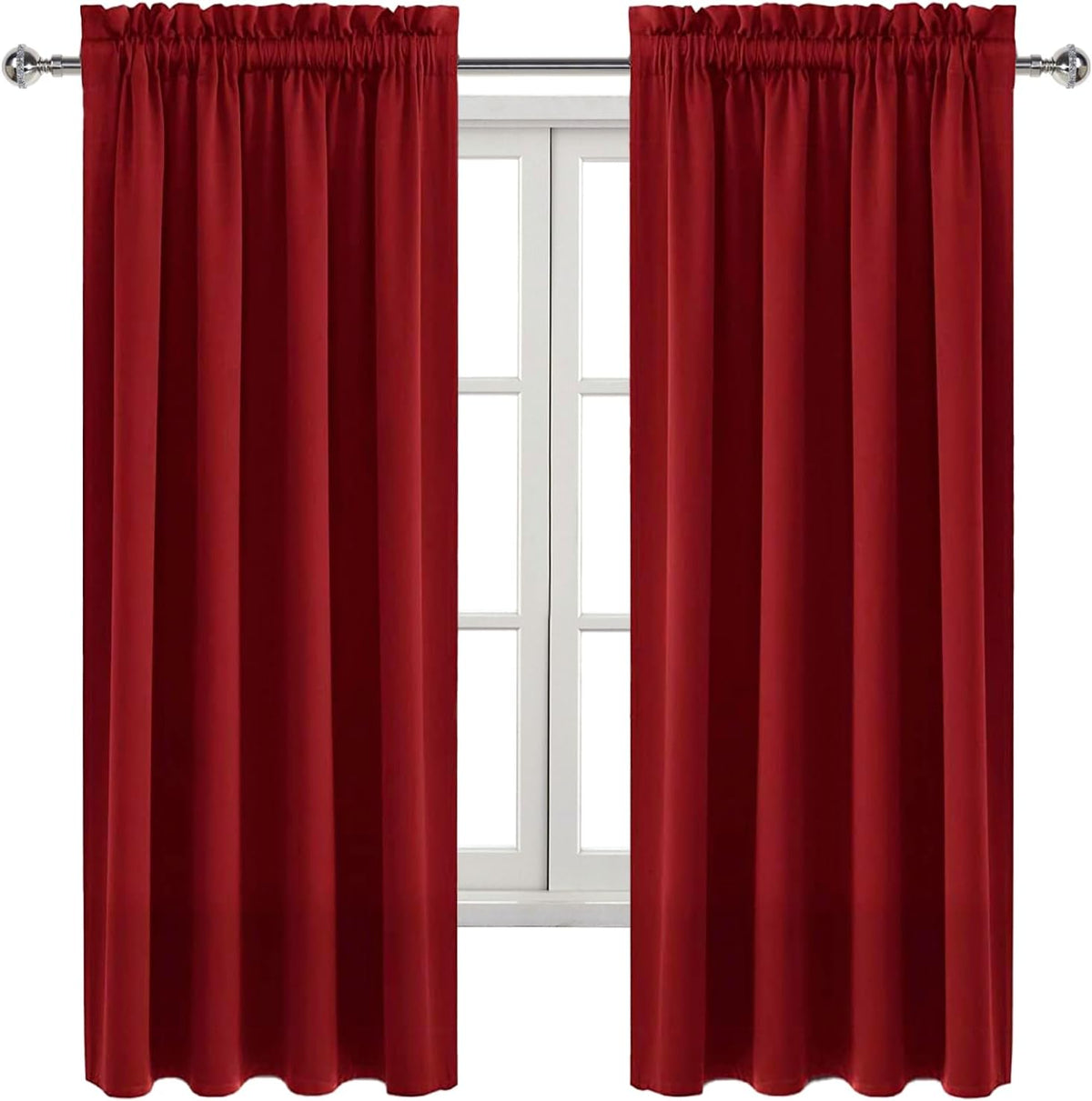 72"L x 42"W polyester curtains in Burgundy, alternate view 9