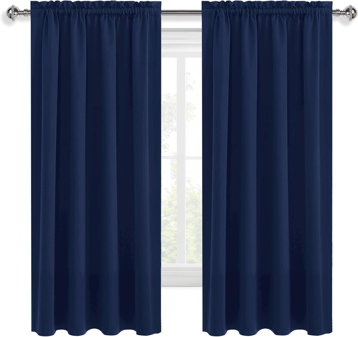 72"L x 42"W polyester curtains in Navy Blue, alternate view 9