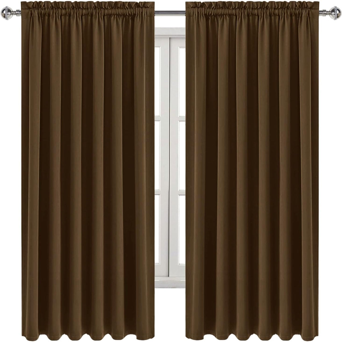 72"L x 70"W polyester curtains in Brown, alternate view 9