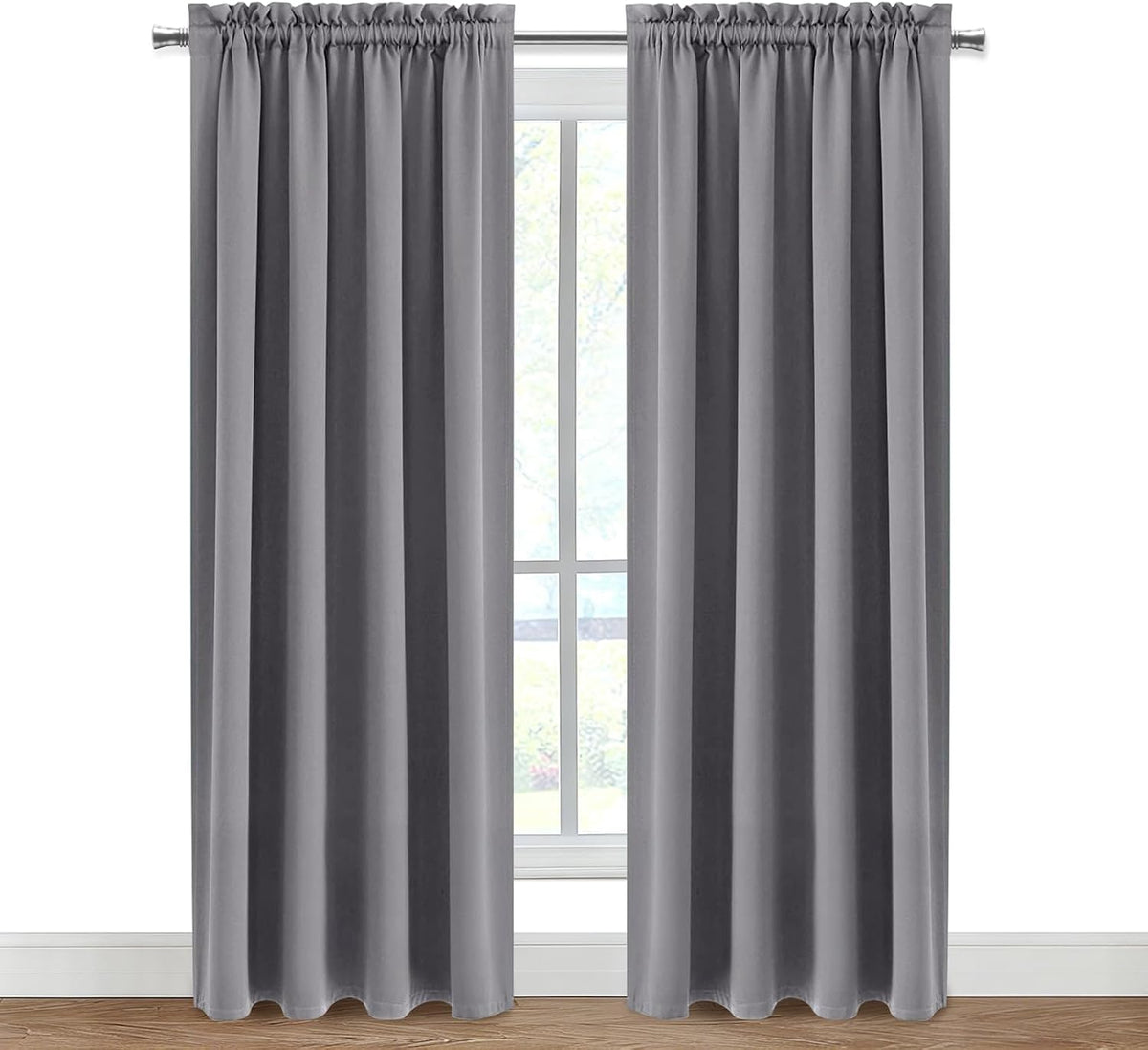 84"L x 38"W polyester curtains in Grey, alternate view 9
