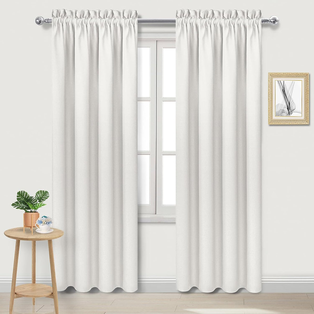 84"L x 38"W polyester curtains in Ivory