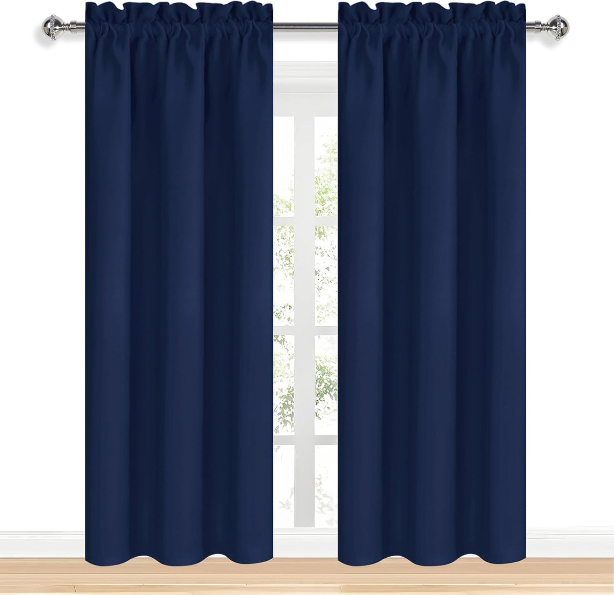 84"L x 38"W polyester curtains in Navy Blue, alternate view 8