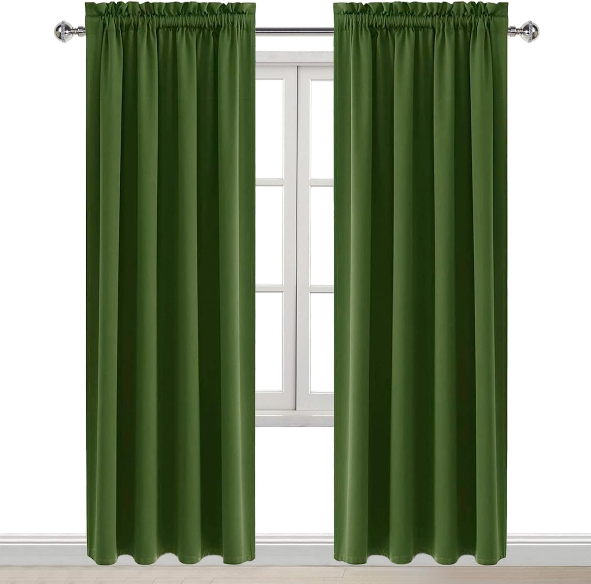 84"L x 38"W polyester curtains in Olive Green, alternate view 9