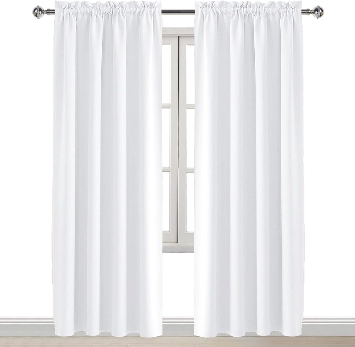 84"L x 38"W polyester curtains in Pure White, alternate view 8