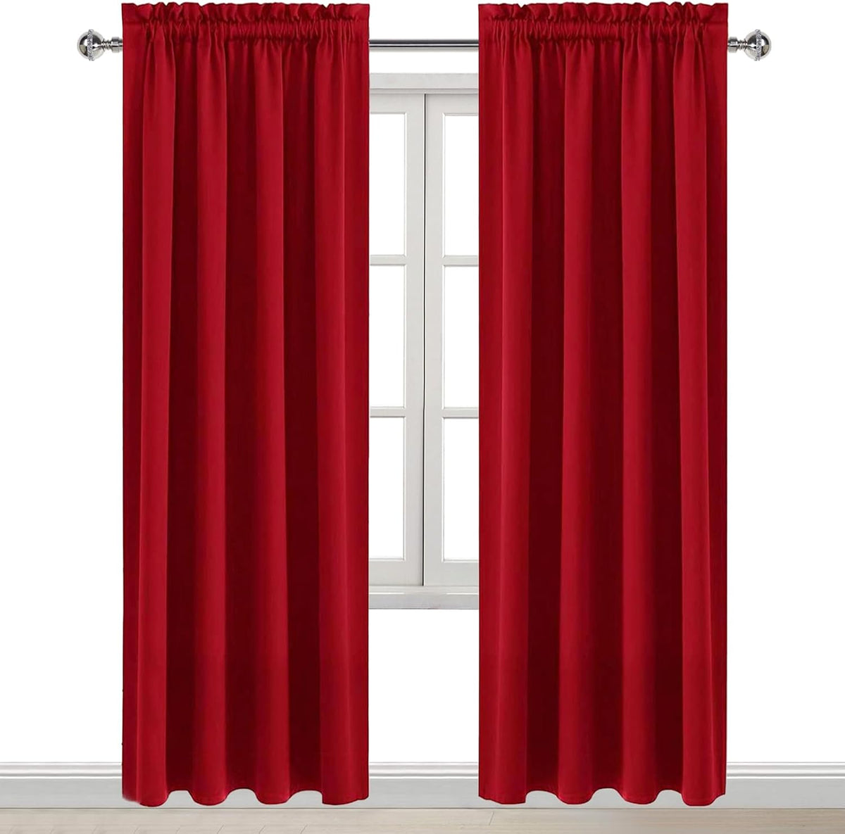 84"L x 38"W polyester curtains in Red, alternate view 9