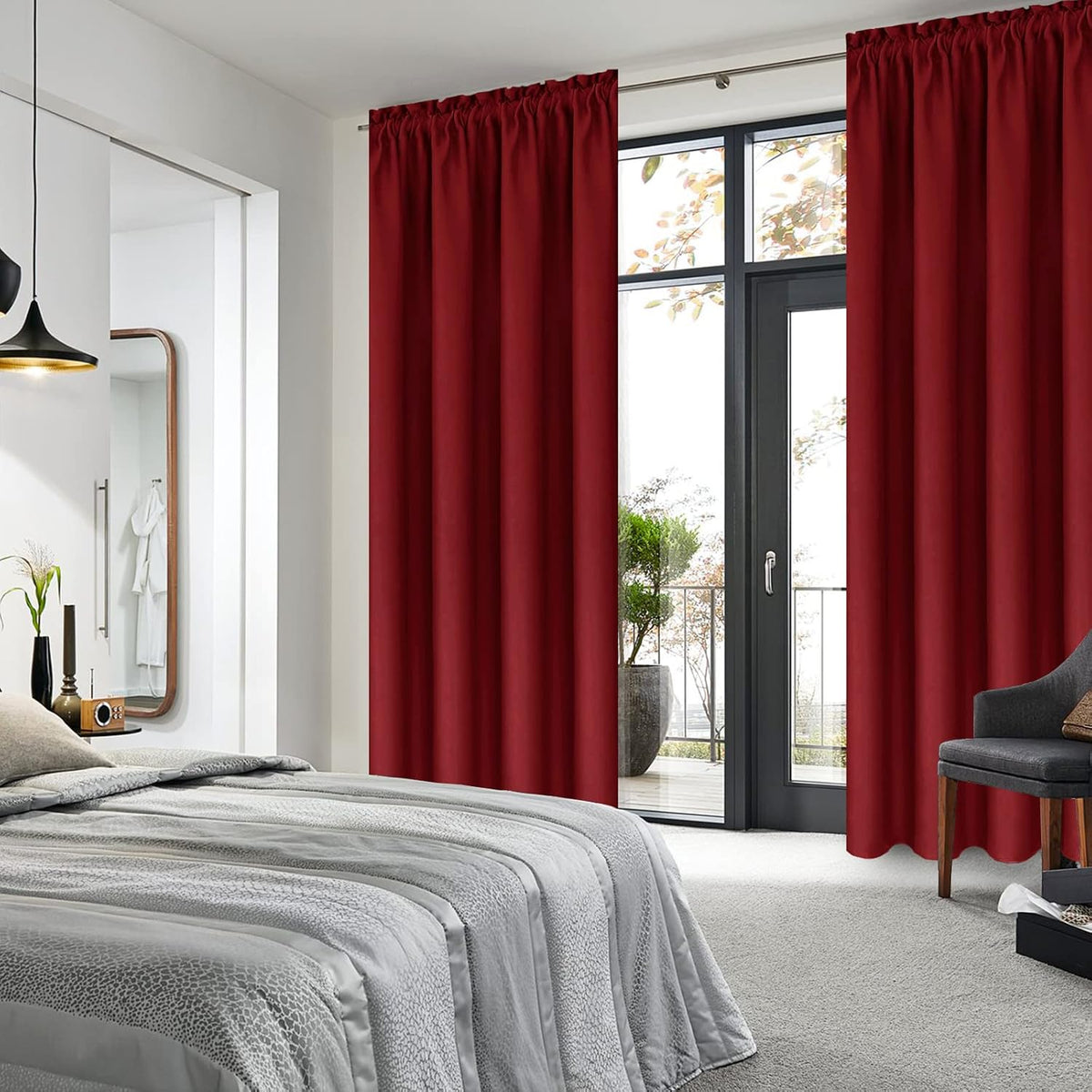 84"L x 42"W polyester curtains in Burgundy, alternate view 2