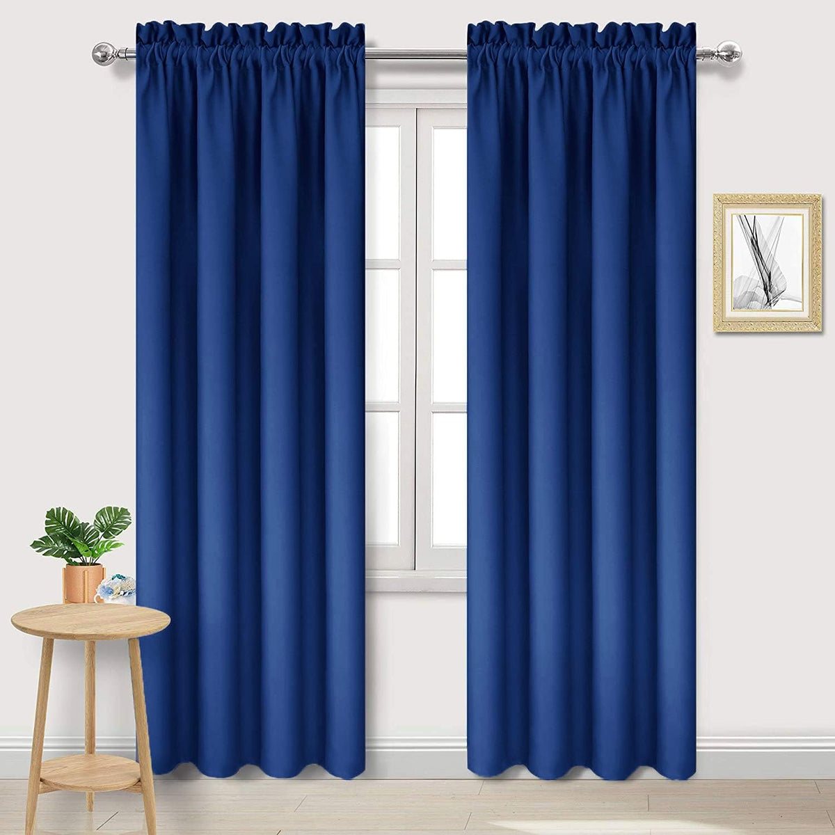 84"L x 42"W polyester curtains in Classic Blue