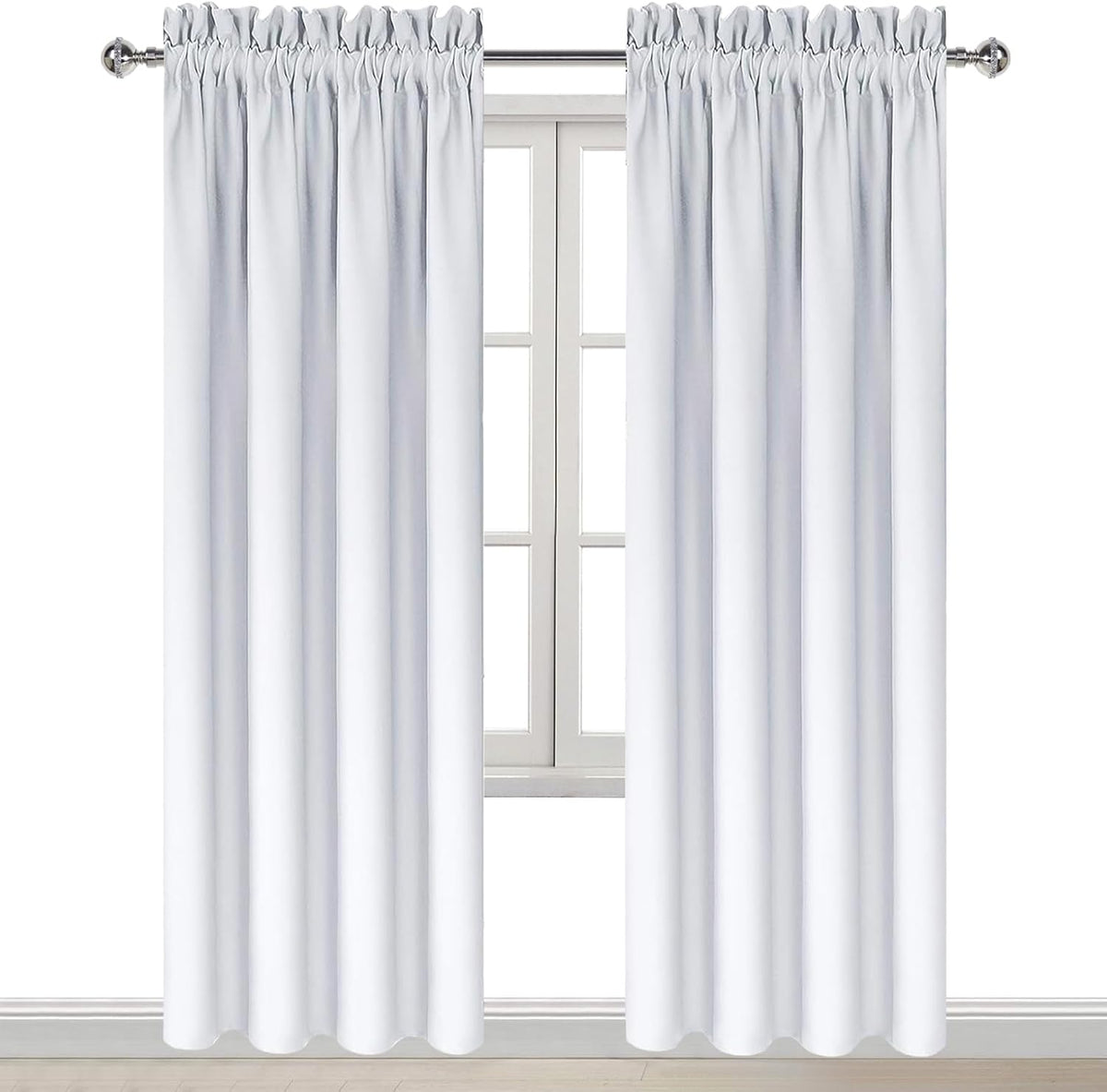 84"L x 42"W polyester curtains in Greyish White, alternate view 9