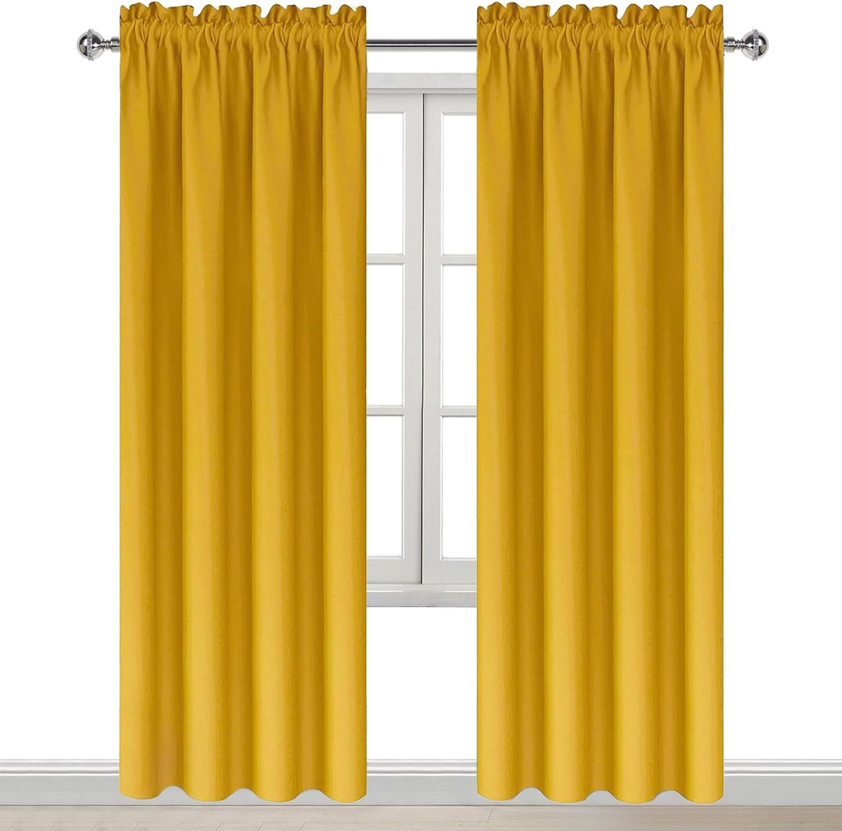 84"L x 42"W polyester curtains in Yellow, alternate view 9