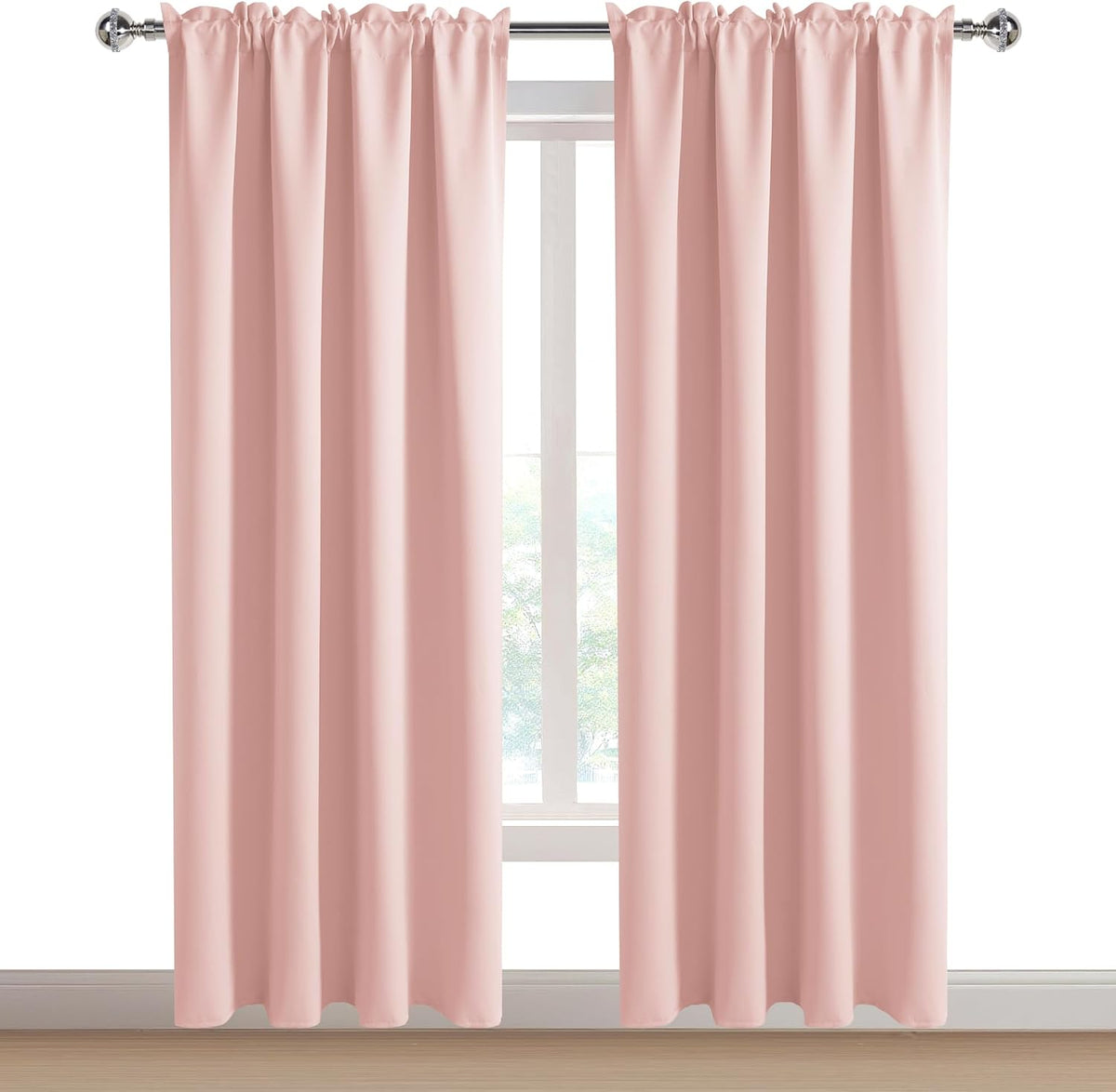 84"L x 52"W polyester curtains in Blush Pink, alternate view 9