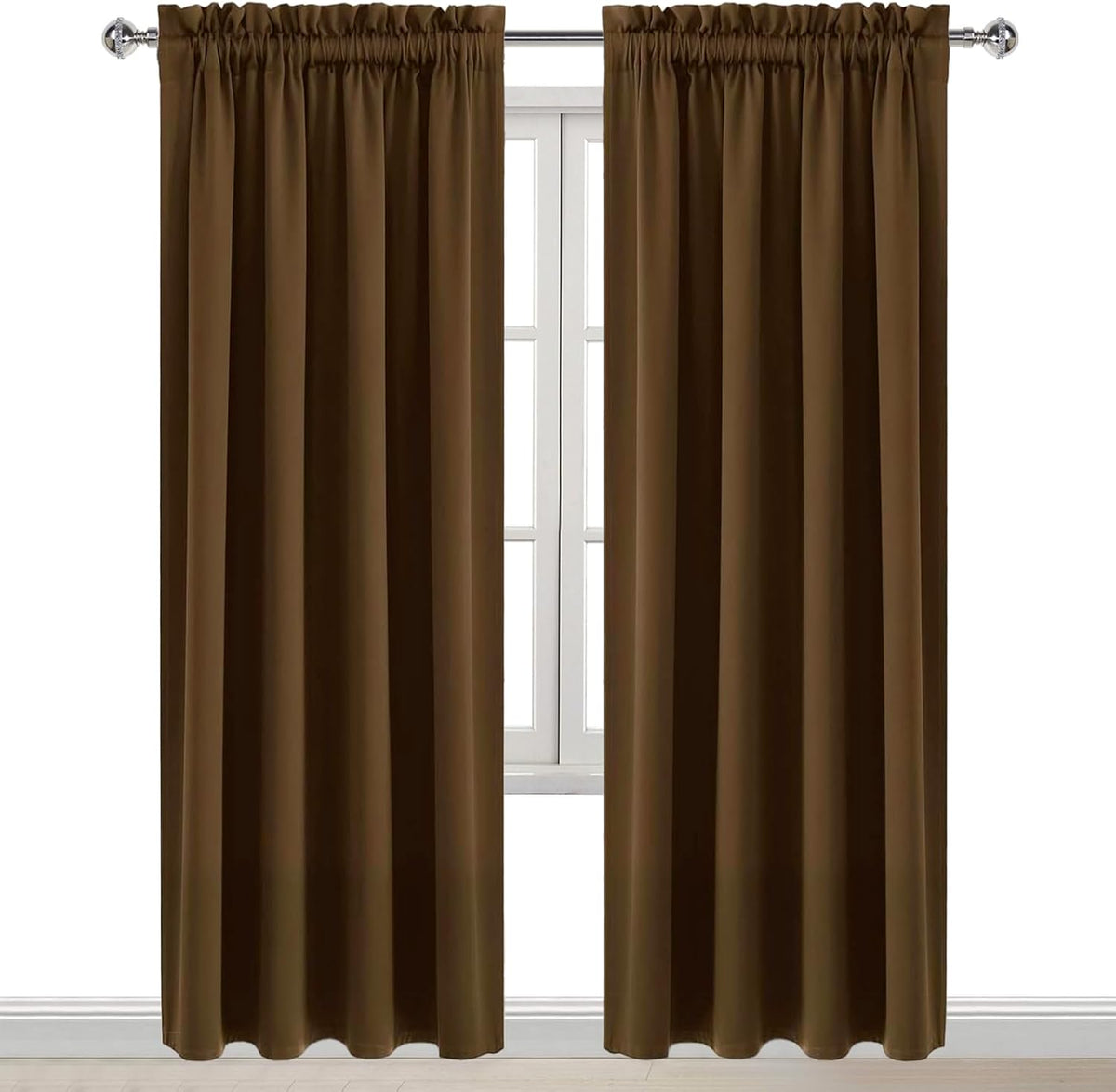 84"L x 52"W polyester curtains in Brown, alternate view 9