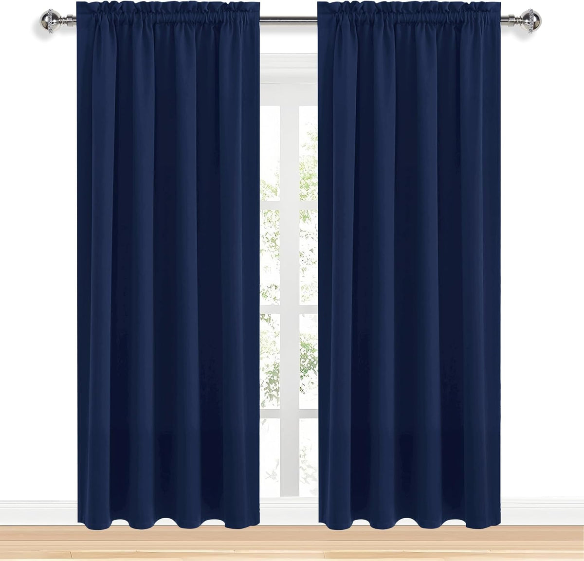 84"L x 52"W polyester curtains in Navy Blue, alternate view 9