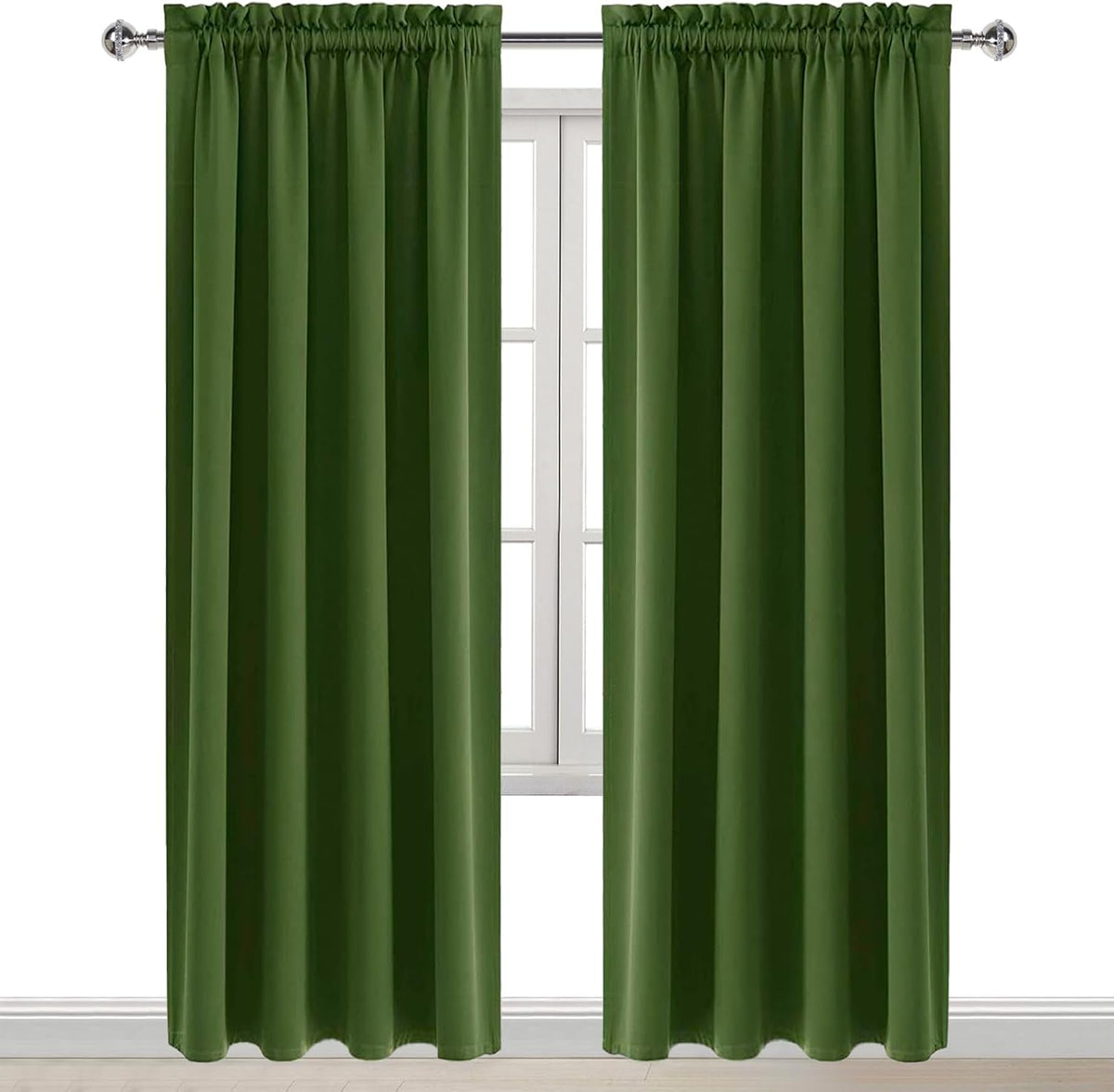 84"L x 52"W polyester curtains in Olive Green, alternate view 9