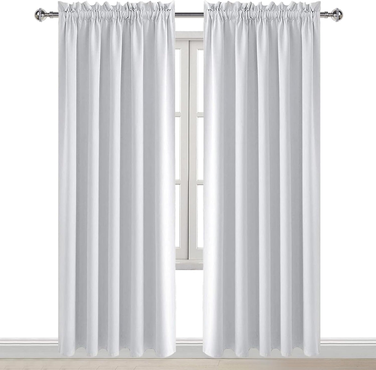 84"L x 60"W polyester curtains in Greyish White, alternate view 9