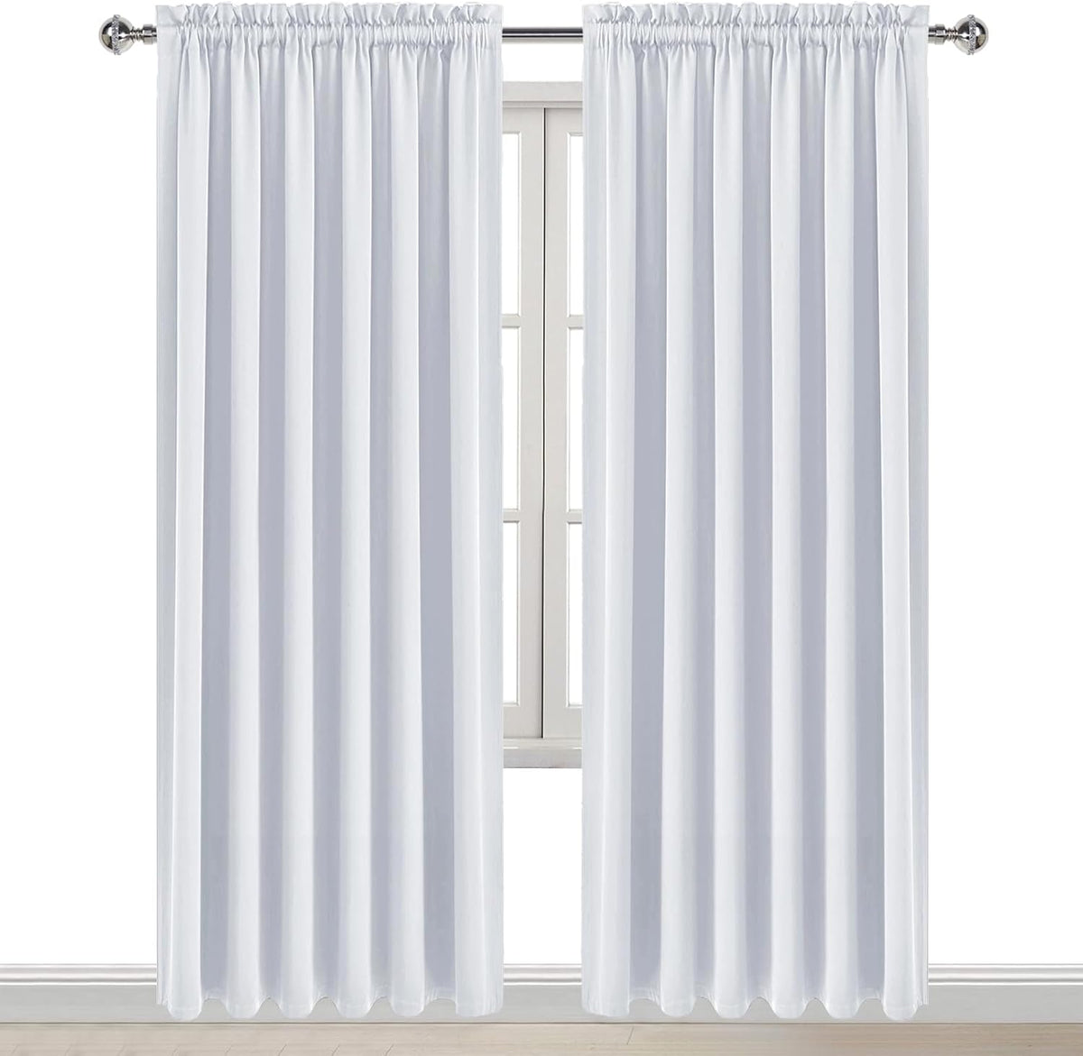 84"L x 70"W polyester curtains in Greyish White, alternate view 9
