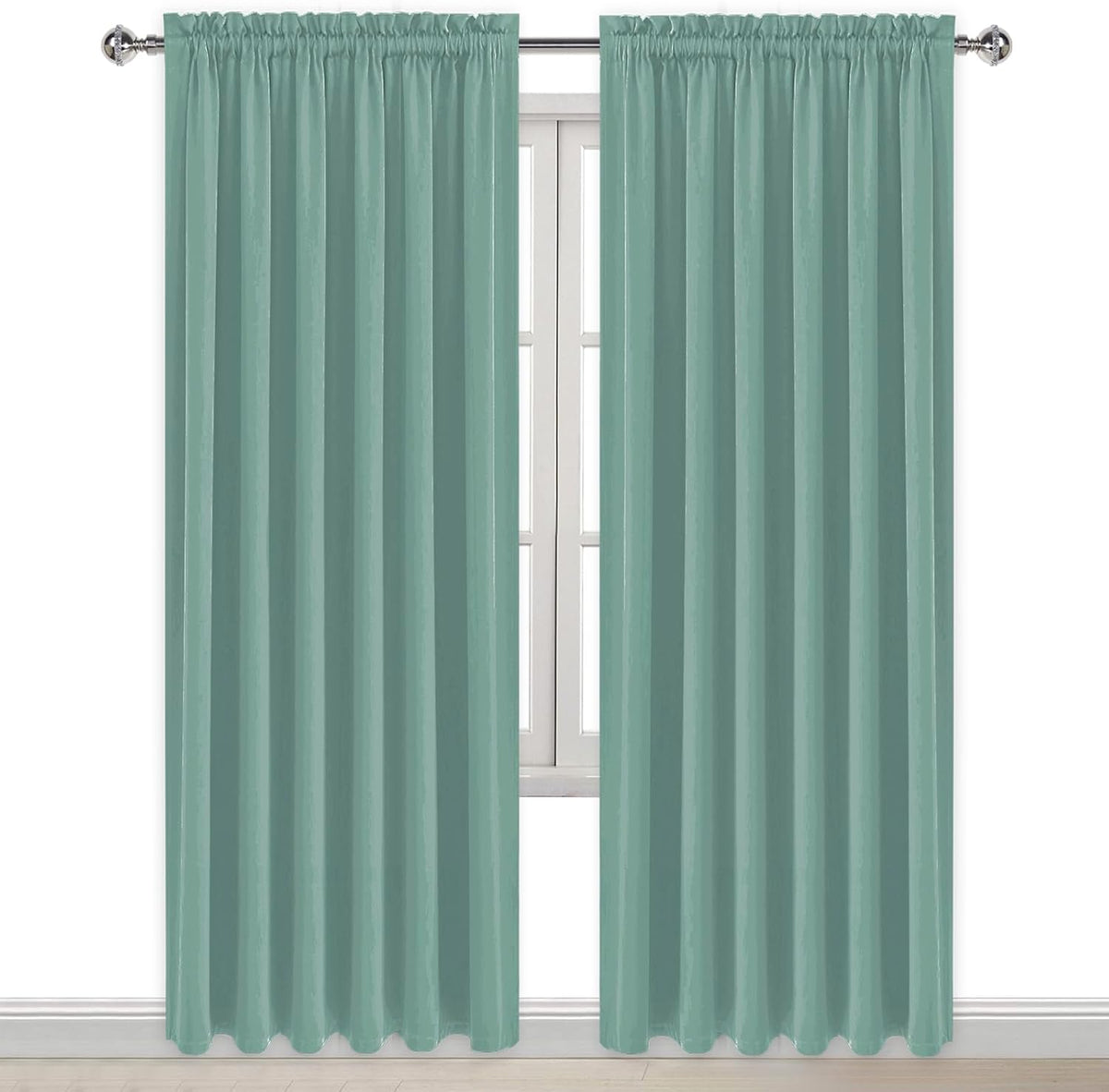 84"L x 70"W polyester curtains in Sage Green, alternate view 9