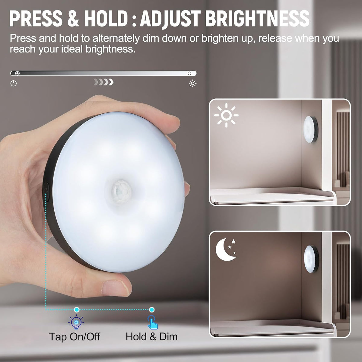 3.3"D x 3.3"W x 0.6"H plastic night lights & ambient lighting, alternate view 2